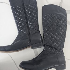 Corso Como Black Quilted Over the Knee Boots